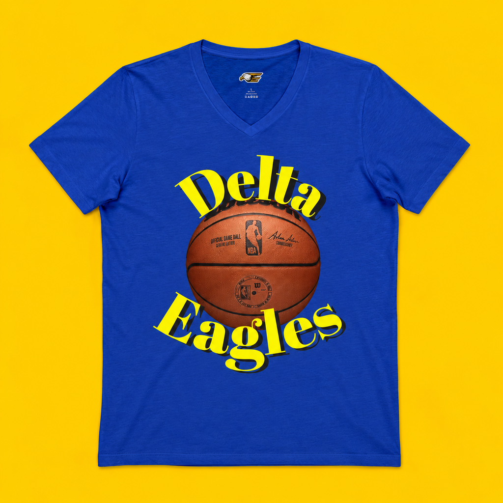 Delta Eagles Basketball V-Neck Tee