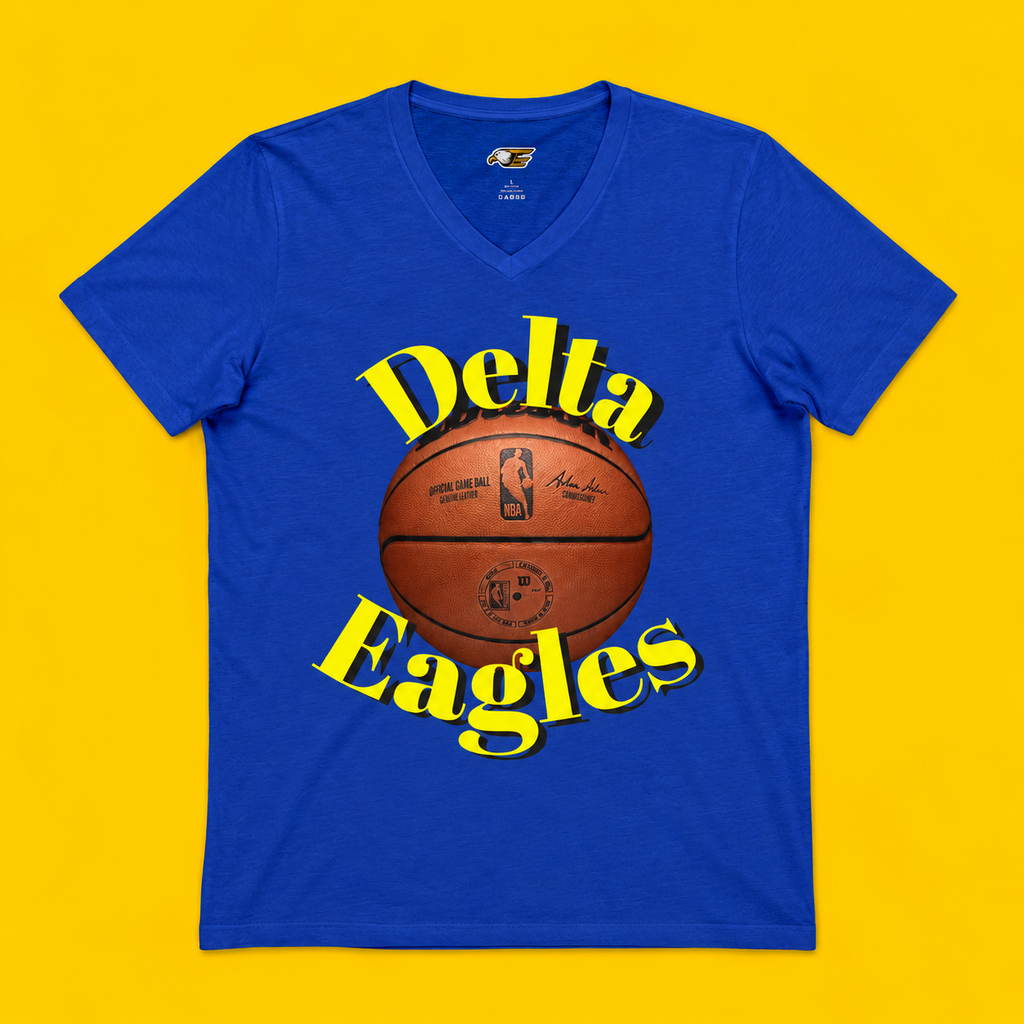 Delta Eagles Basketball V-Neck Tee